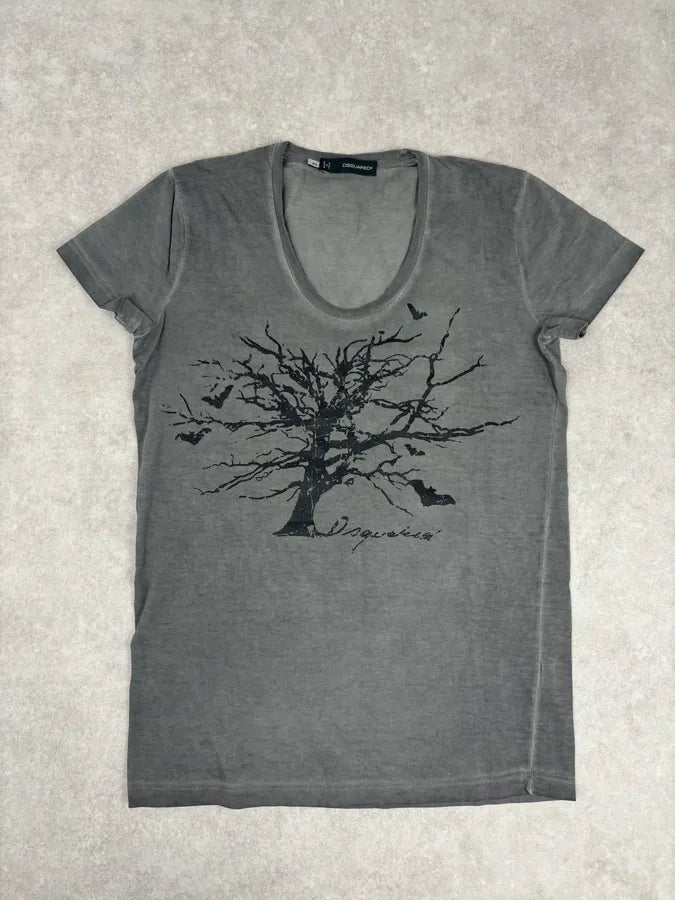 AW2010 Dsquared2 Grey Nature Morte Tree T-Shirt JvlNcOJ 0