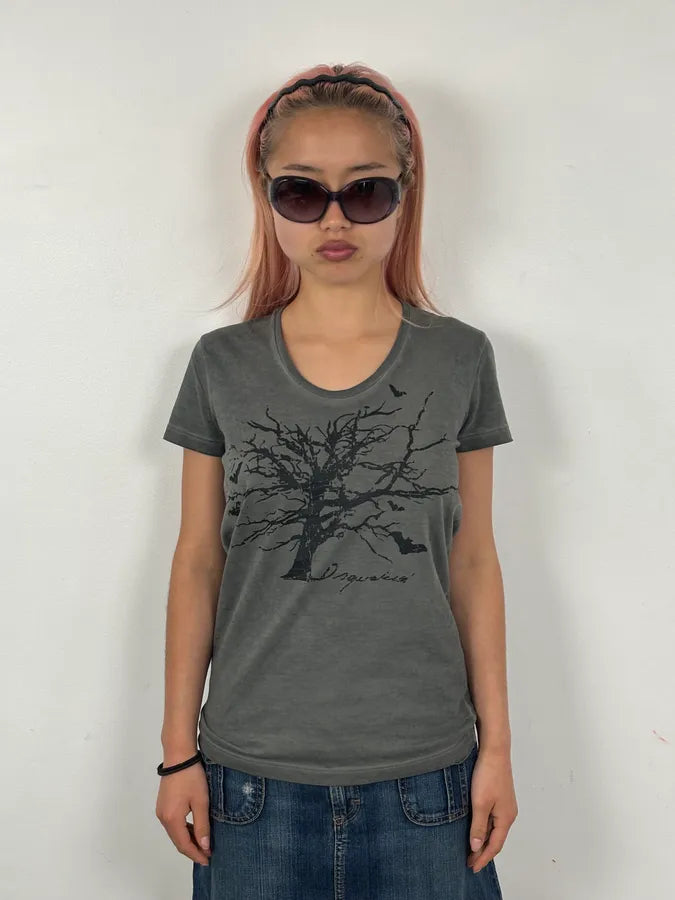 AW2010 Dsquared2 Grey Nature Morte Tree T-Shirt JvlNcOJ 1