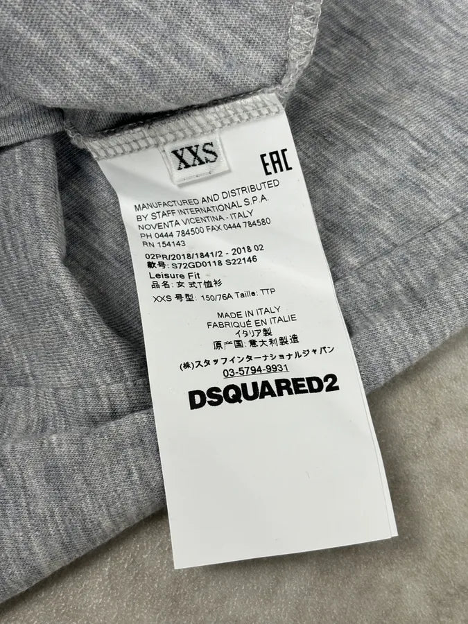 AW2018 Dsquared2 Grey Cowboys Floral Embroidered T-Shirt Evhelpa 9