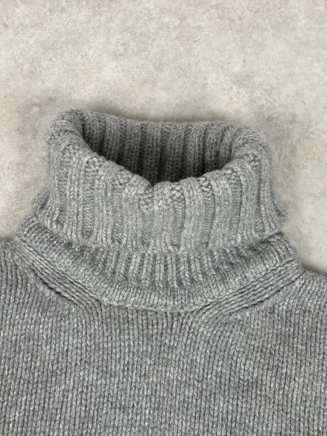 AW2007 Dsquared2 Grey Wool Embroidered Patch Turtleneck CgKoNvK 3