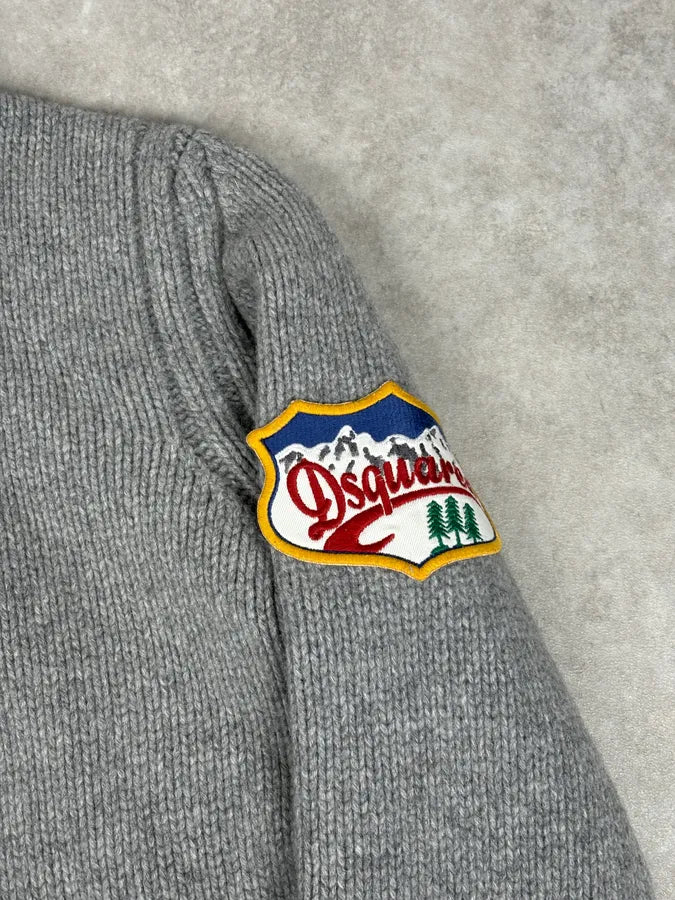 AW2007 Dsquared2 Grey Wool Embroidered Patch Turtleneck CgKoNvK 7