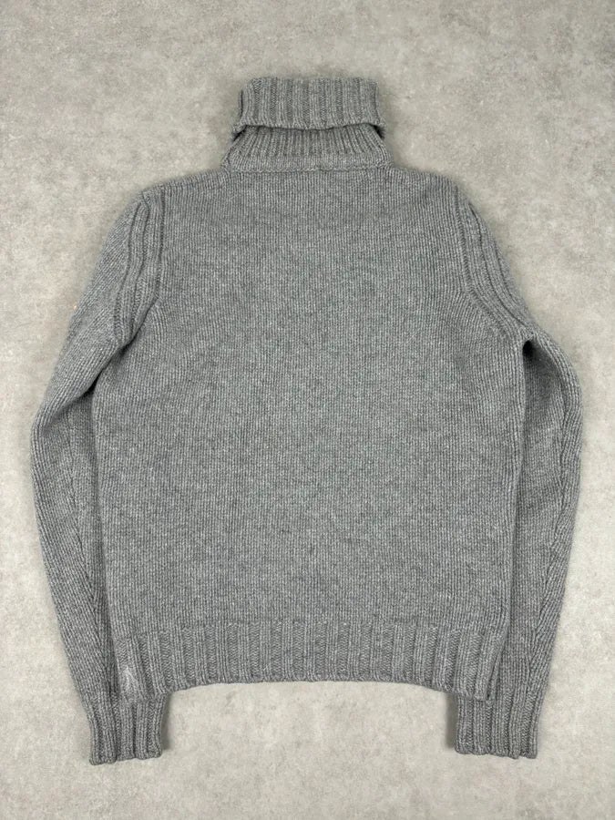 AW2007 Dsquared2 Grey Wool Embroidered Patch Turtleneck CgKoNvK 5