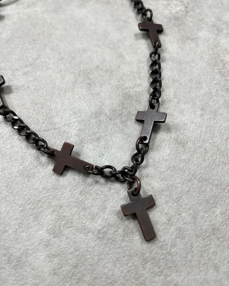 Dsquared2 Gunmetal Metal Cross Charm Chain pLShVmY 2
