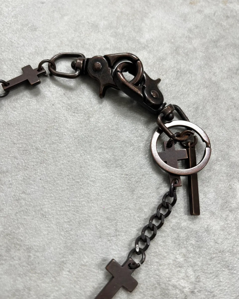 Dsquared2 Gunmetal Metal Cross Charm Chain pLShVmY 3