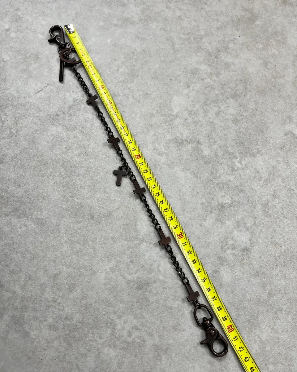 Dsquared2 Gunmetal Metal Cross Charm Chain pLShVmY 5