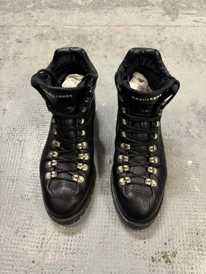 Dsquared2 Hiking Boots Black Leather Boots rHXBFpZ 1