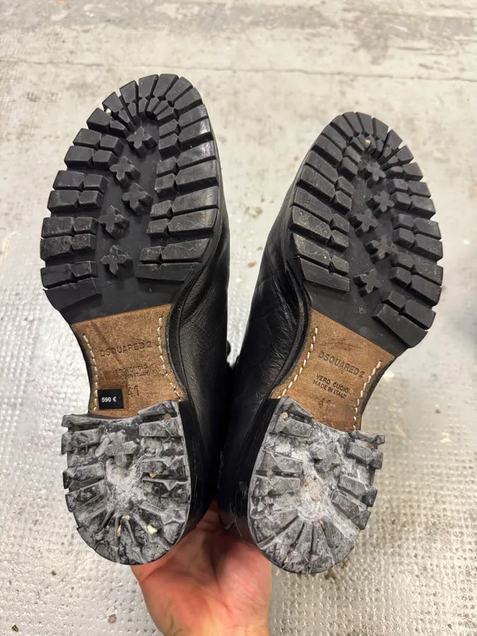 Dsquared2 Hiking Boots Black Leather Boots rHXBFpZ 8