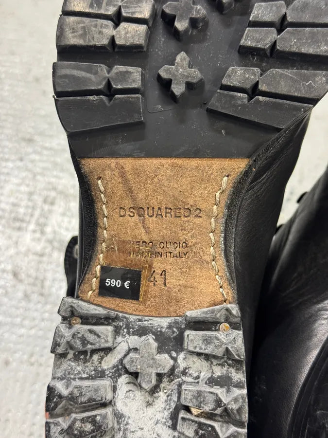 Dsquared2 Hiking Boots Black Leather Boots rHXBFpZ 9