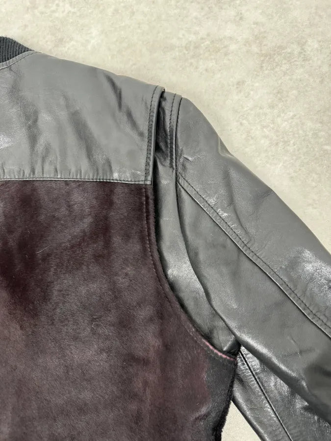 AW2013 Dsquared2 Hybrid Fur Black & Brown Leather Jacket nobgIDo 8