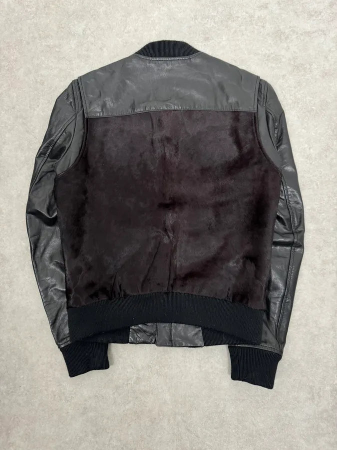 AW2013 Dsquared2 Hybrid Fur Black & Brown Leather Jacket nobgIDo 6