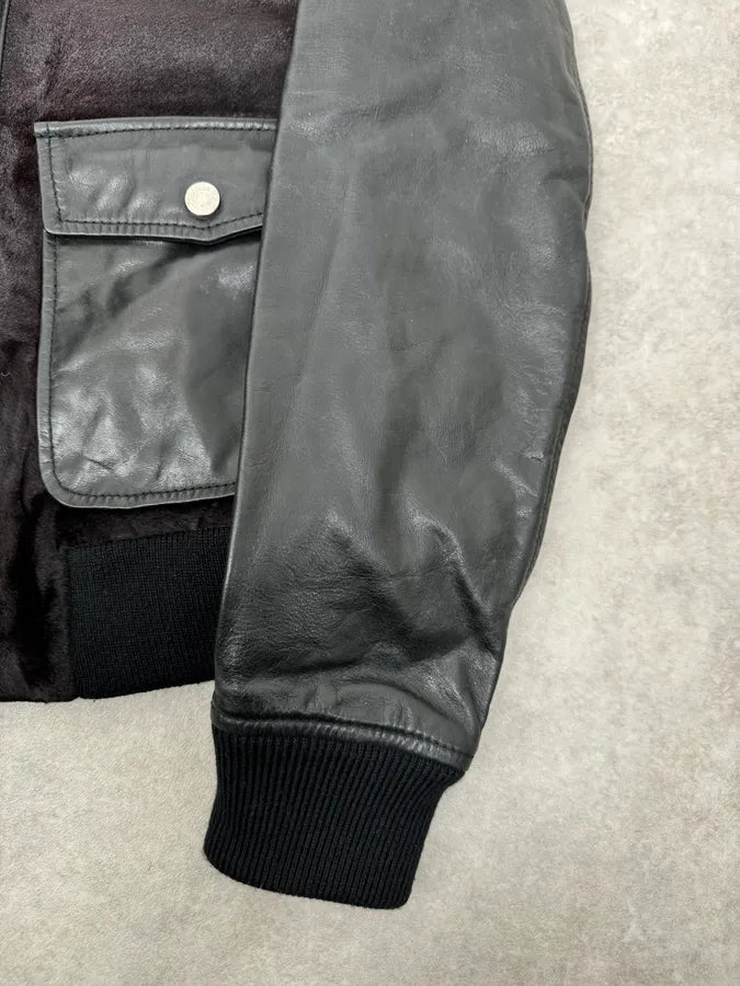 AW2013 Dsquared2 Hybrid Fur Black & Brown Leather Jacket nobgIDo 5