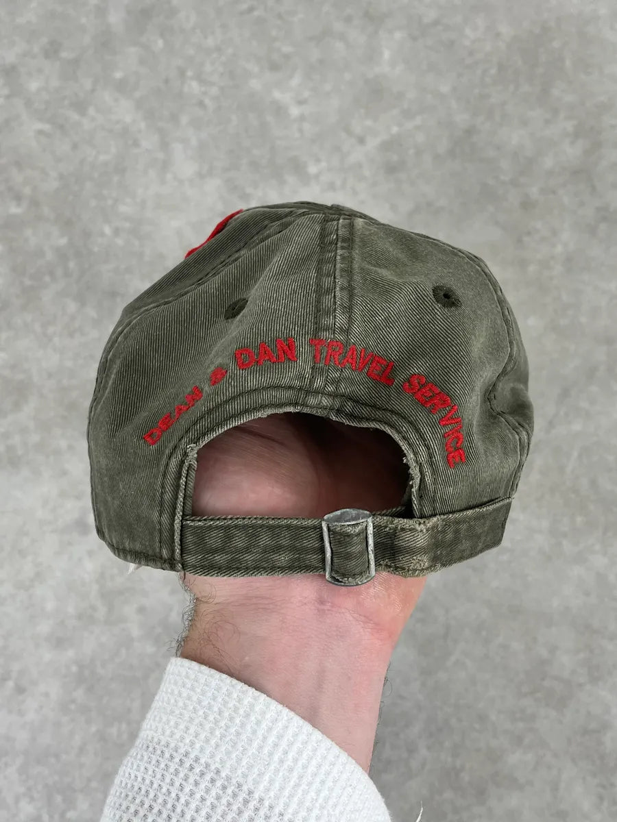 SS2012 Dsquared2 Khaki Cotton Patchwork Baseball Cap  xPrLhMA 7