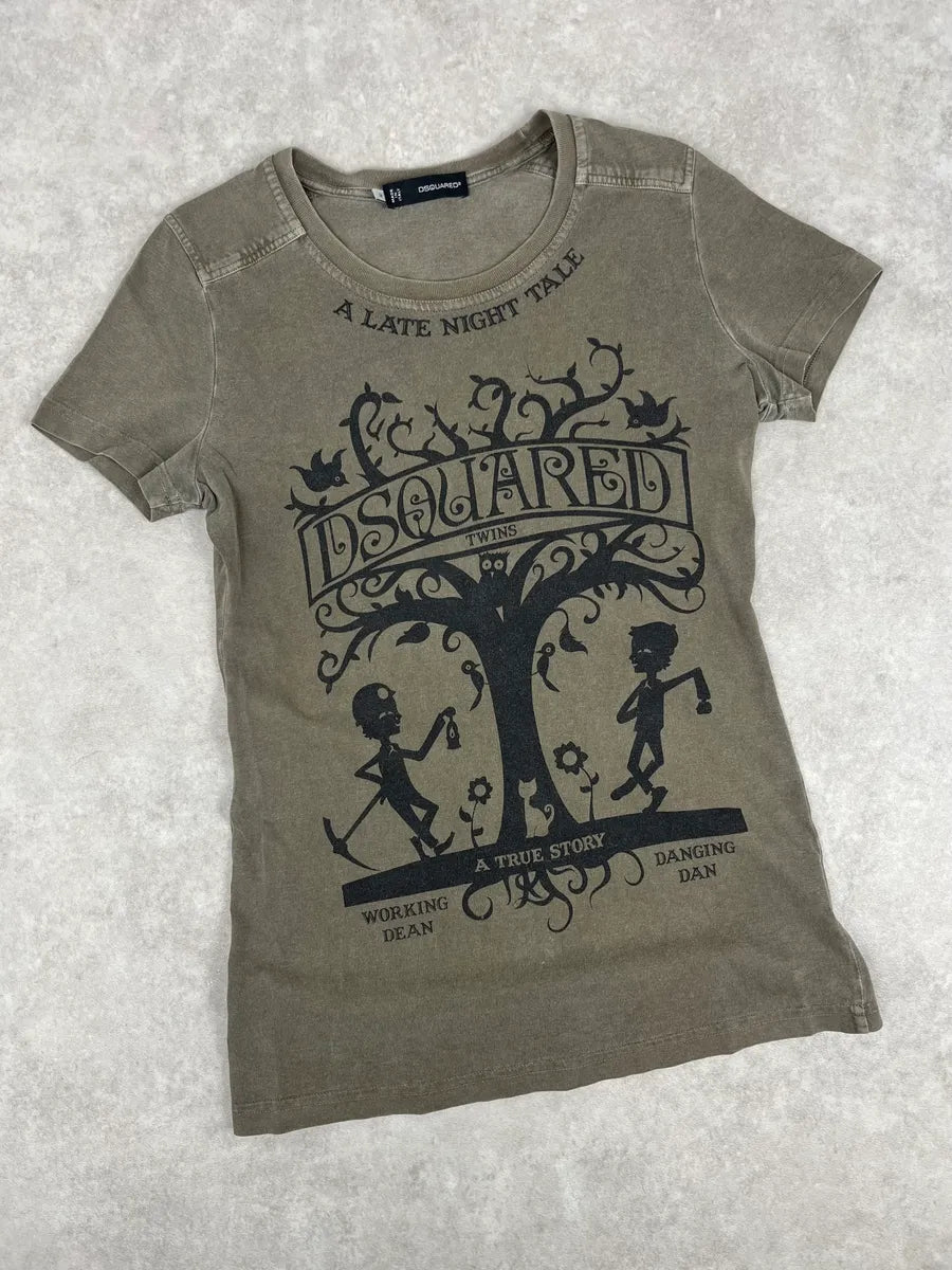 AW2009 Dsquared2 Khaki Humans Tree Nature T-Shirt OumafqE 4