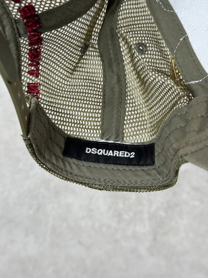 Dsquared2 Khaki Green Humanoid Patchwork Cap CnLIrJL 4
