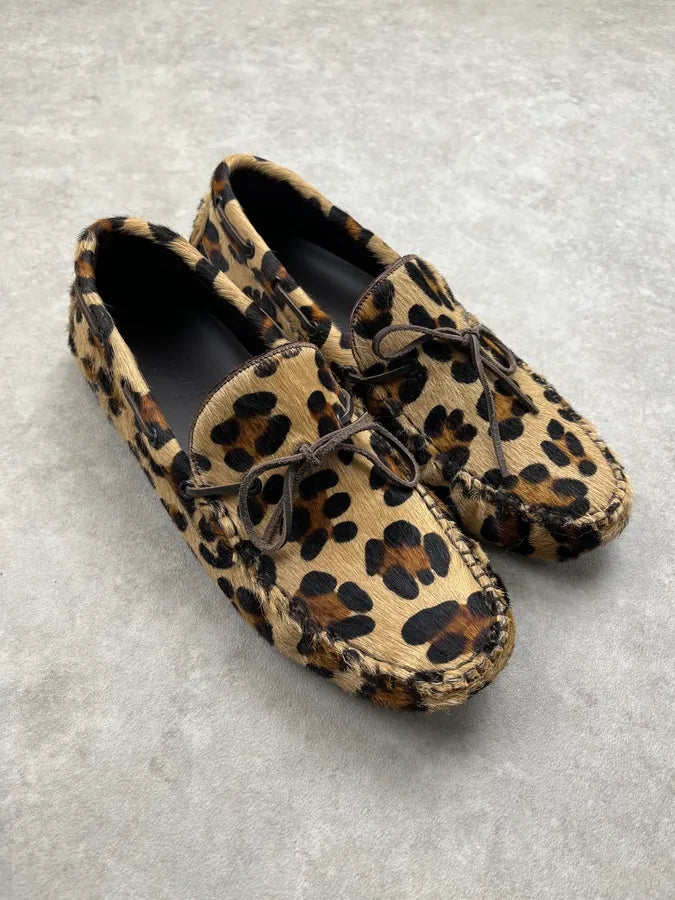 Dsquared2 Leopard Pony Hair Loafer Shoes XnNtotq 1