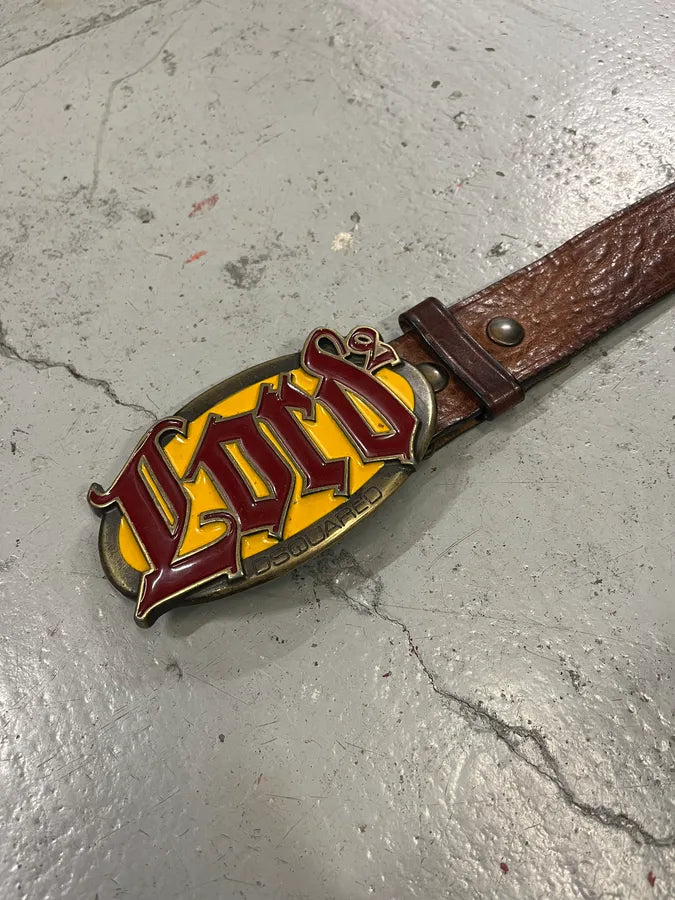 Dsquared2 Lord Gothic Brown Leather Belt jrsNAGi 4