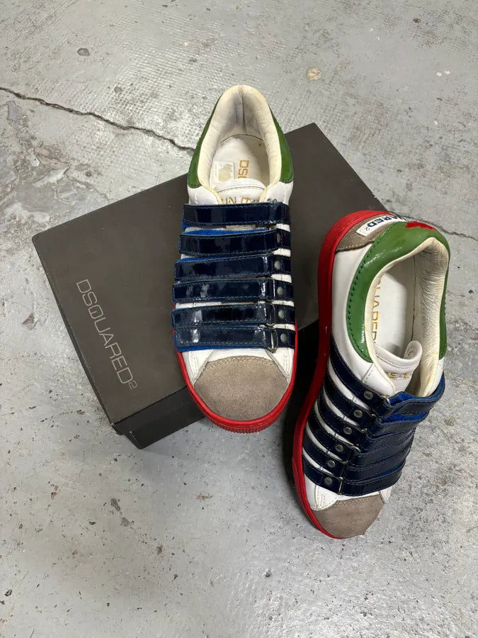 Dsquared2 Multicolor Leather Velcro Strap Sneakers TWpCyJy 1