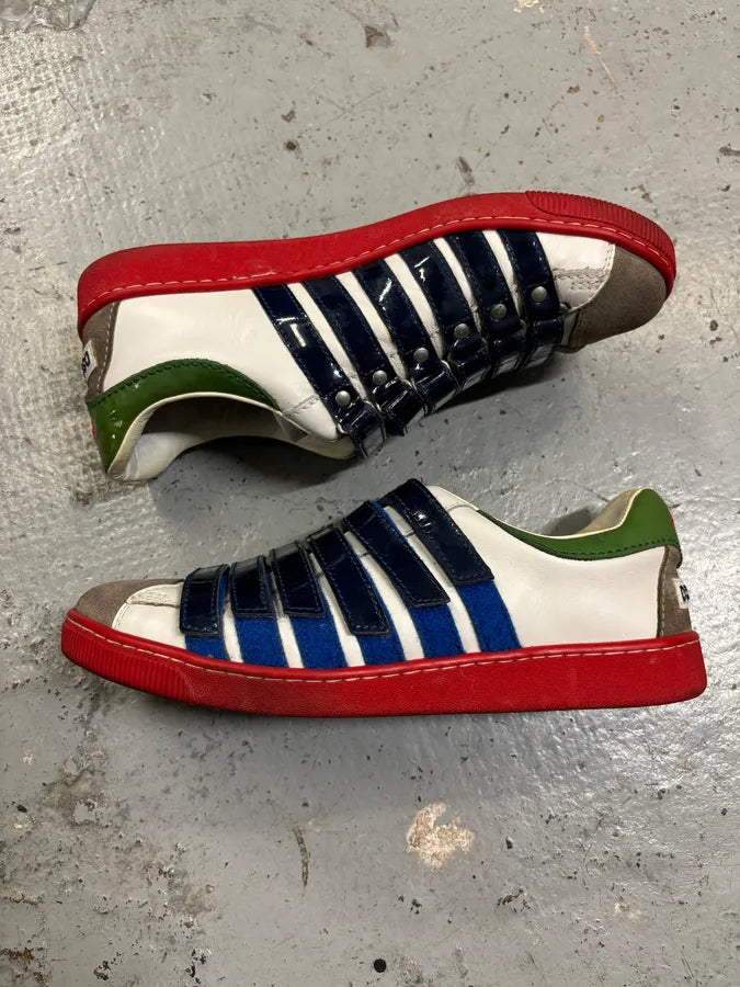 Dsquared2 Multicolor Leather Velcro Strap Sneakers TWpCyJy 6