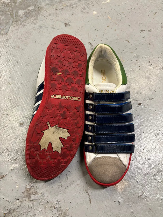 Dsquared2 Multicolor Leather Velcro Strap Sneakers TWpCyJy 8