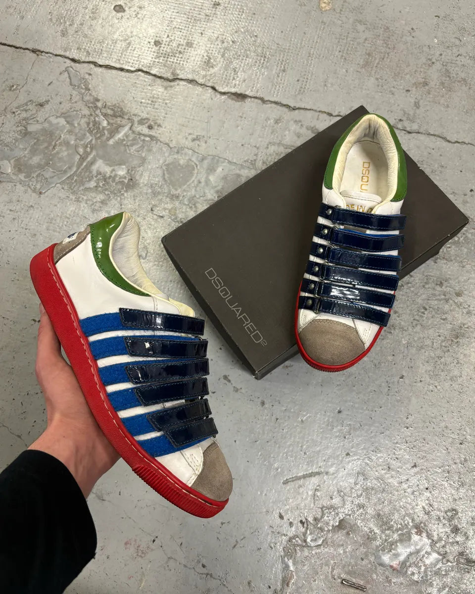 Dsquared2 Multicolor Leather Velcro Strap Sneakers TWpCyJy 0