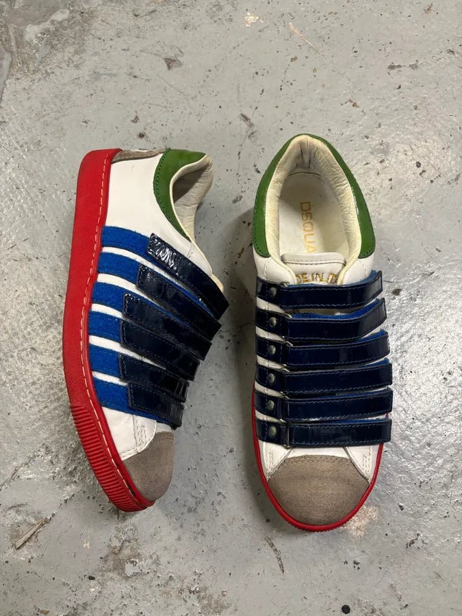 Dsquared2 Multicolor Leather Velcro Strap Sneakers TWpCyJy 7
