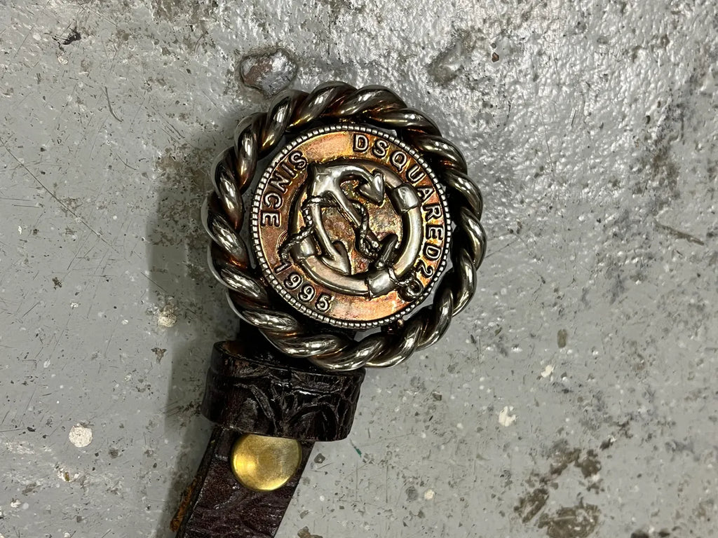 DSquared2 Naval Round Buckle Leather Belt uiFeFhS 4