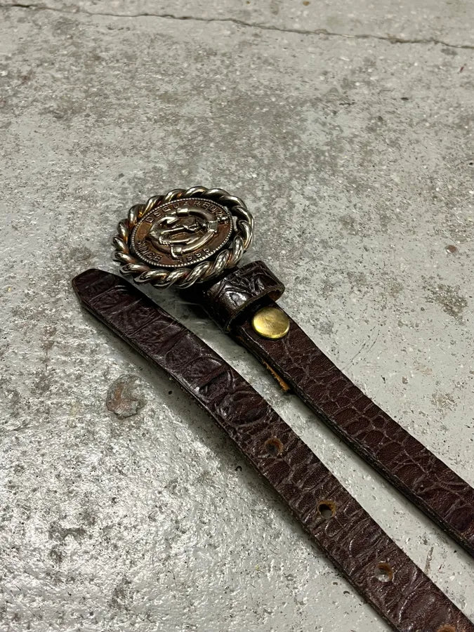 DSquared2 Naval Round Buckle Leather Belt uiFeFhS 2