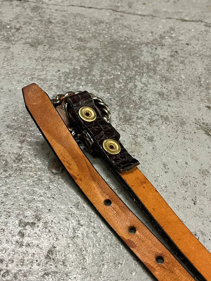 DSquared2 Naval Round Buckle Leather Belt uiFeFhS 3