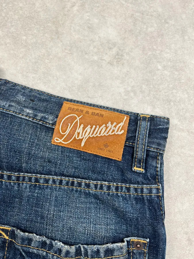 SS2012 Dsquared2 Navy Denim Painted Distressed Jeans fdxaQjN 11
