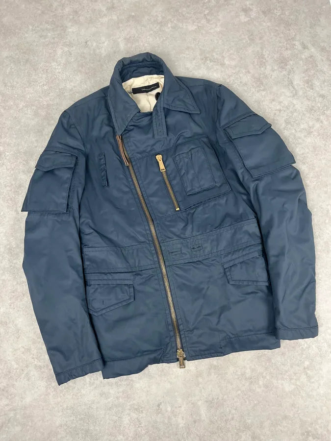 AW2007 Dsquared2 Navy Asymmetrical Cargo Zip Jacket lUwDZum 4