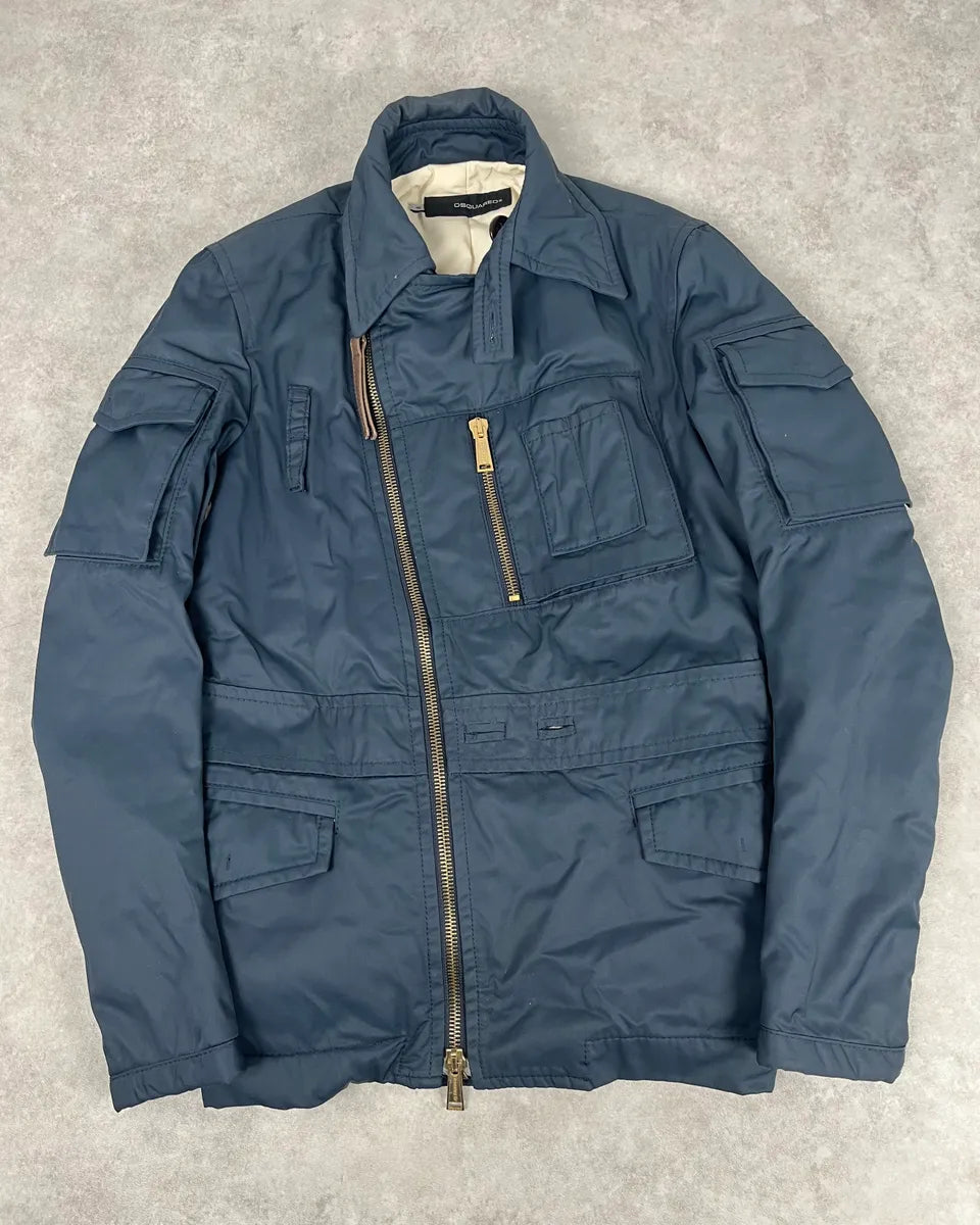 AW2007 Dsquared2 Navy Asymmetrical Cargo Zip Jacket lUwDZum 1