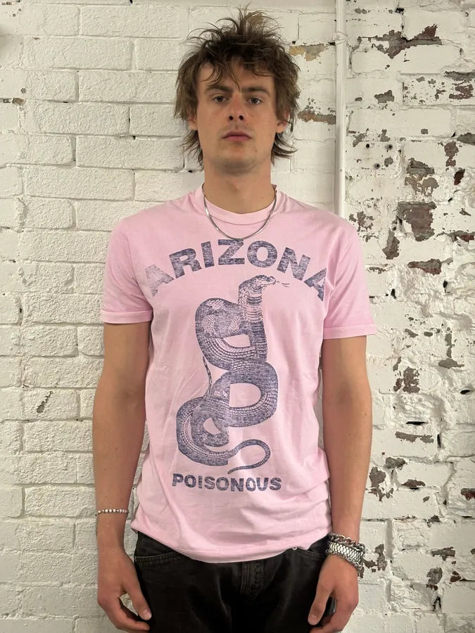 SS2017 Dsquared2 Pink Arizona Poisonous Snake Graphic T-Shirt zVTAGYt 1