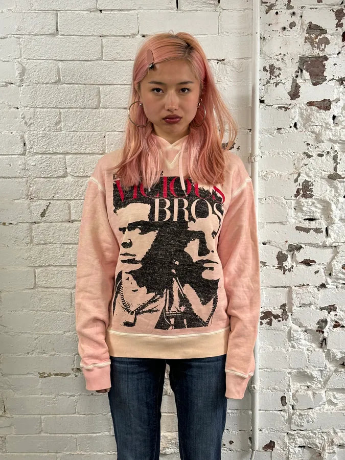 SS2019 Dsquared2 Faded Pink Vicious Bros Graphic Hoodie eSIVzKE 1