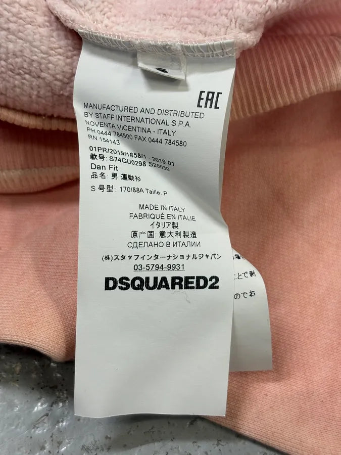 SS2019 Dsquared2 Faded Pink Vicious Bros Graphic Hoodie eSIVzKE 9