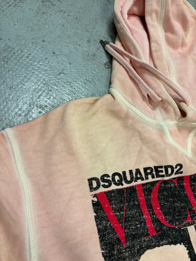 SS2019 Dsquared2 Faded Pink Vicious Bros Graphic Hoodie eSIVzKE 8