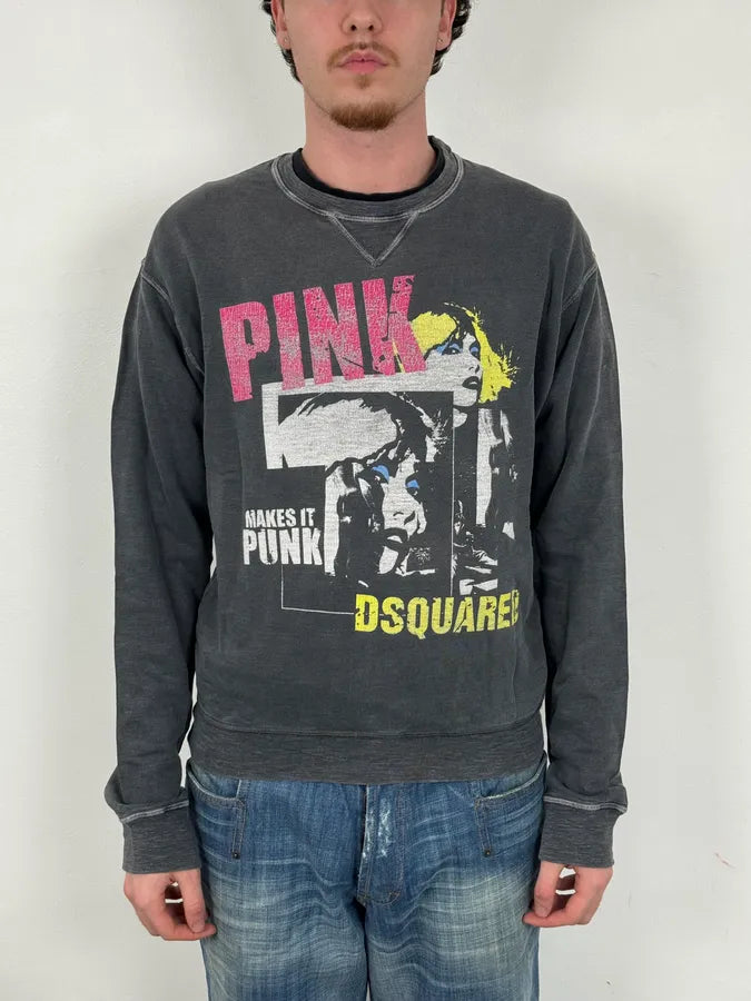 AW2008 Dsquared2 Punk Grey Rock Crewneck Sweater JzDaudL 0