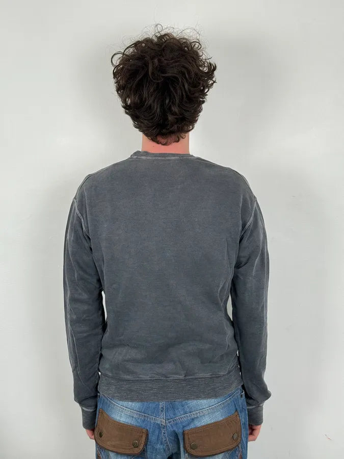 AW2008 Dsquared2 Punk Grey Rock Crewneck Sweater JzDaudL 1
