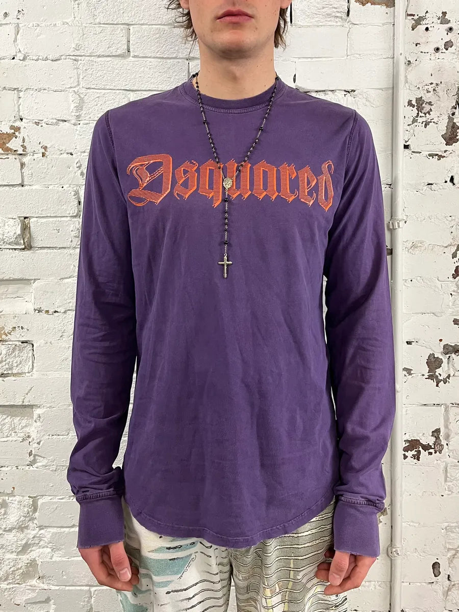 Dsquared2 Purple Gothic Propaganda Longsleeve T-Shirt CabopHr 1