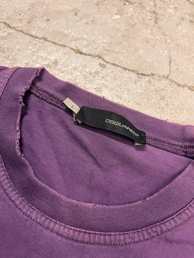 Dsquared2 Purple Gothic Propaganda Longsleeve T-Shirt CabopHr 7