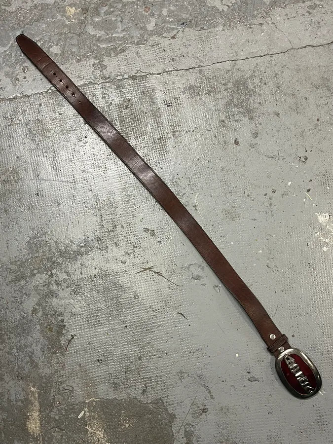 Dsquared2 Red Buckle Brown Leather Belt kUcGWKp 7