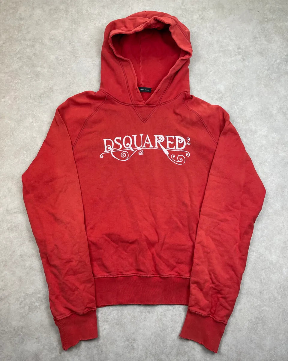 AW2006 Dsquared2 Red Cozy Logo Hoodie UIDLesX 2