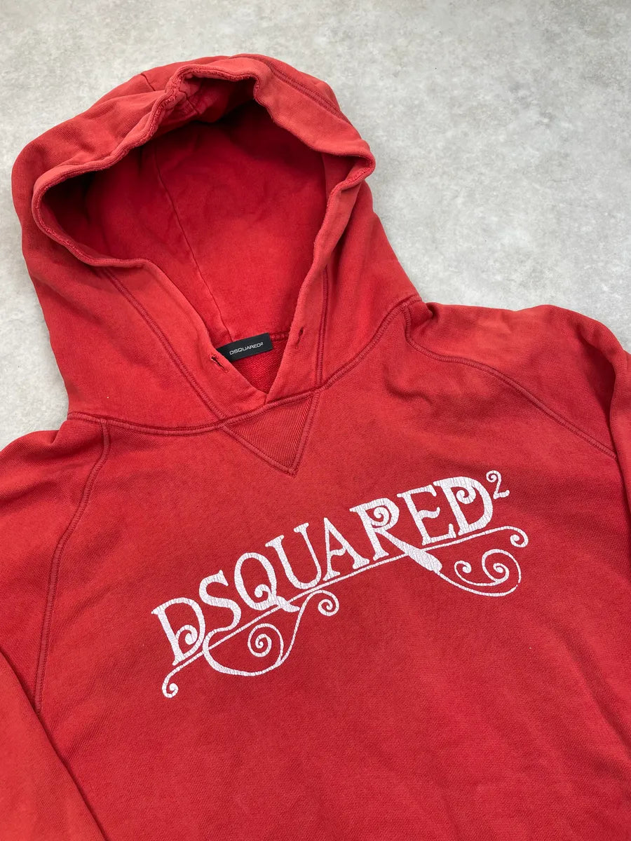AW2006 Dsquared2 Red Cozy Logo Hoodie UIDLesX 5
