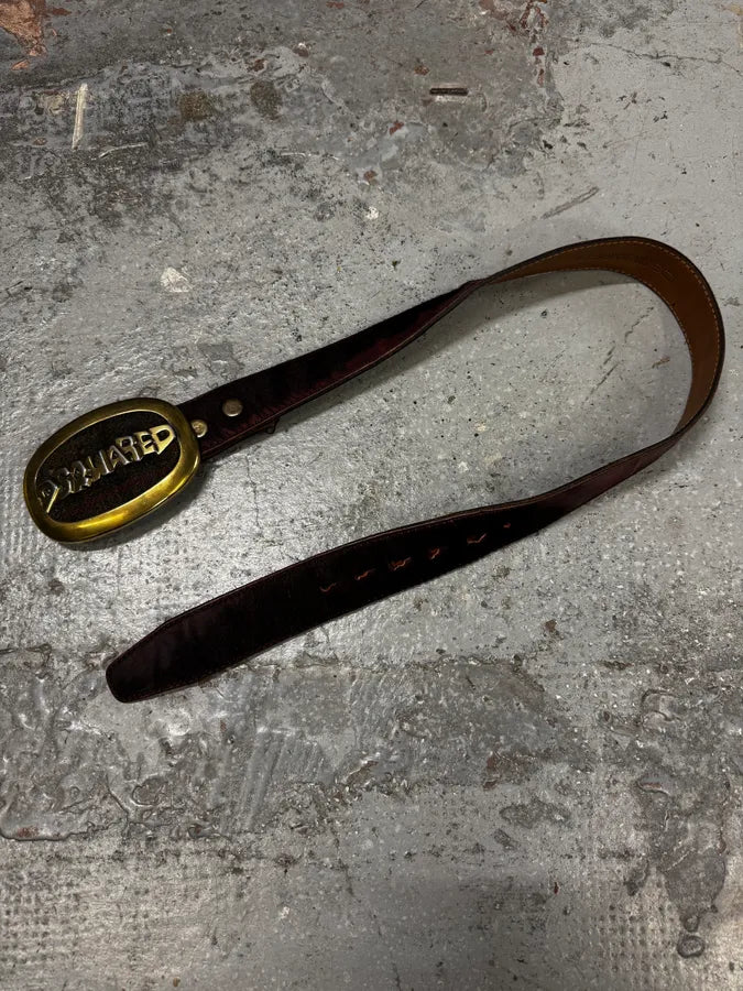 Dsquared2 Red Faded Leather Belt OBCEFEq 2