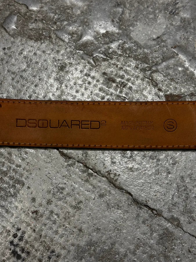 Dsquared2 Red Faded Leather Belt OBCEFEq 7