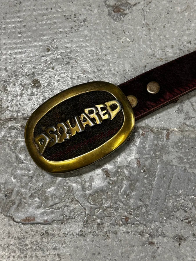 Dsquared2 Red Faded Leather Belt OBCEFEq 3