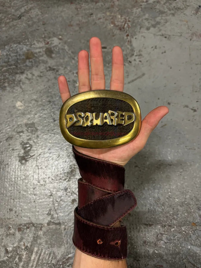 Dsquared2 Red Faded Leather Belt OBCEFEq 1