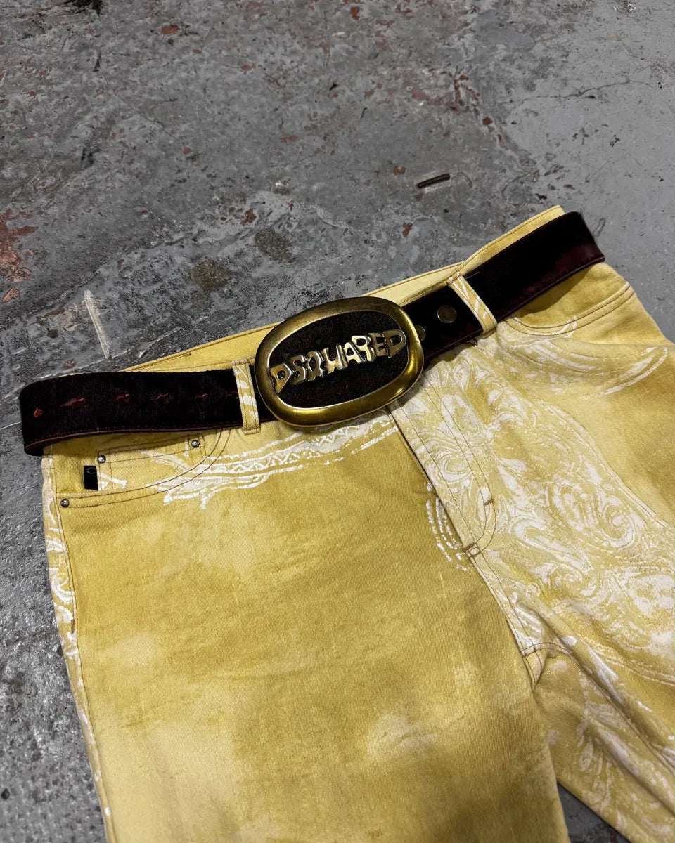 Dsquared2 Red Faded Leather Belt OBCEFEq 0