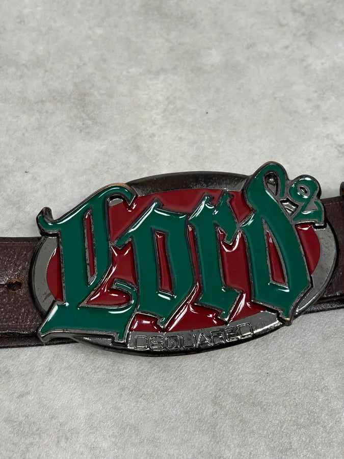 Dsquared2 Lord Green Gothic Buckle Brown Leather Belt – Dolce Vita Hub Dsquared2 Lord Green Gothic Buckle Brown Leather Belt – Dolce Vita Hub