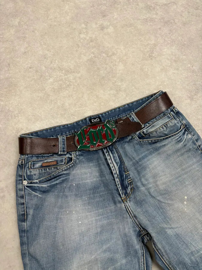 Dsquared2 Lord Green Gothic Buckle Brown Leather Belt – Dolce Vita Hub Dsquared2 Lord Green Gothic Buckle Brown Leather Belt – Dolce Vita Hub