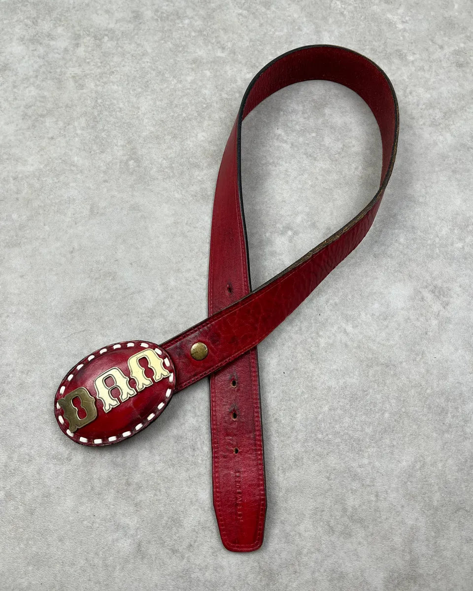 SS2006 Dsquared2 Red Premium Leather Belt mMaIdOl 0